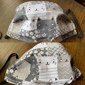 2 adult reversible cat masks size medium